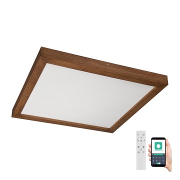 Brilagi - LED Prigušiva stropna svjetiljka za kupaonicu WOODY FRAME LED/50W/230V hrast trešnja 60x60 cm 3000-6000K IP44 + daljinski upravljač