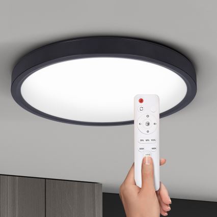 Brilagi - LED Prigušiva stropna svjetiljka ESTELA LED/36W/230V 3000-6500K ø 30 cm crna + daljinski upravljač