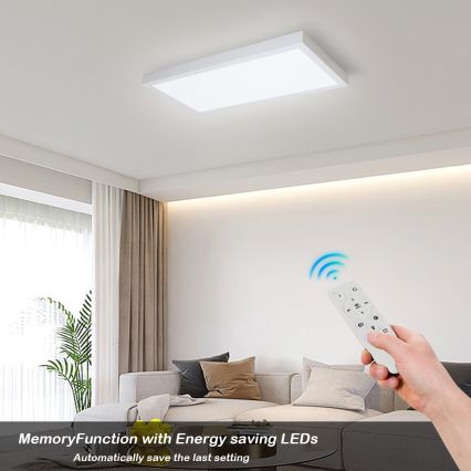 Brilagi - LED Prigušiva stropna svjetiljka za kupaonicu FRAME SMART LED/30W/230V 30x60 cm 3000-6000K IP44 bijela + daljinski upravljač