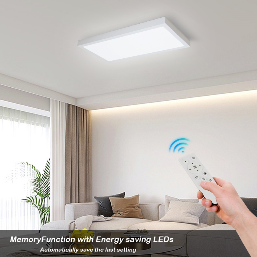 Brilagi - LED Prigušiva stropna svjetiljka za kupaonicu FRAME SMART LED/30W/230V 30x60 cm 3000-6000K IP44 bijela + daljinski upravljač