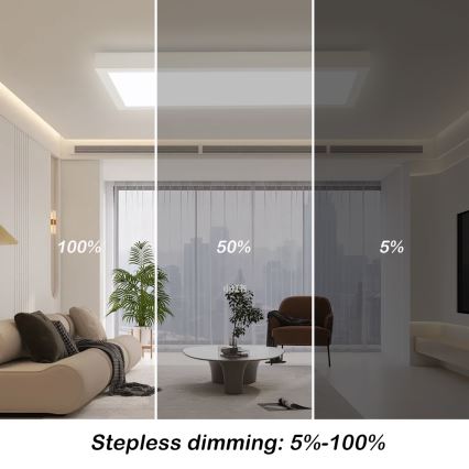 Brilagi - LED Prigušiva stropna svjetiljka za kupaonicu FRAME SMART LED/30W/230V 30x60 cm 3000-6000K IP44 bijela + daljinski upravljač