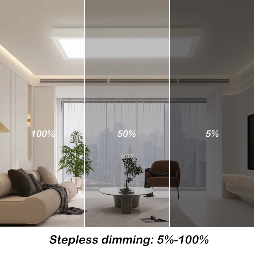 Brilagi - LED Prigušiva stropna svjetiljka za kupaonicu FRAME SMART LED/30W/230V 30x60 cm 3000-6000K IP44 bijela + daljinski upravljač
