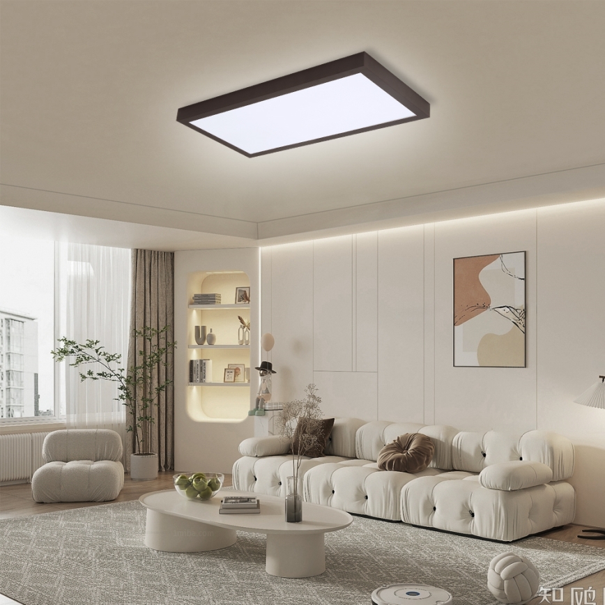Brilagi - LED Prigušiva stropna svjetiljka za kupaonicu FRAME SMART LED/30W/230V 30x60 cm 3000-6000K  IP44 crna  + daljinski upravljač