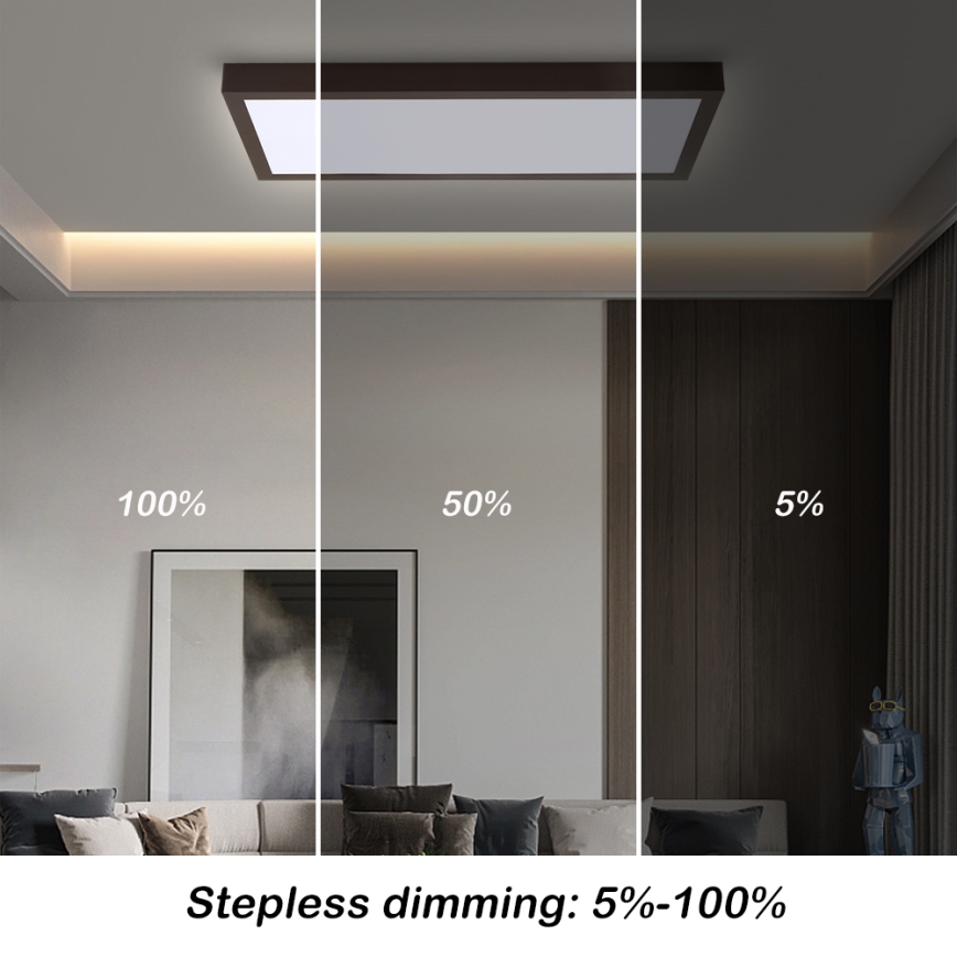 Brilagi - LED Prigušiva stropna svjetiljka za kupaonicu FRAME SMART LED/30W/230V 30x60 cm 3000-6000K  IP44 crna  + daljinski upravljač
