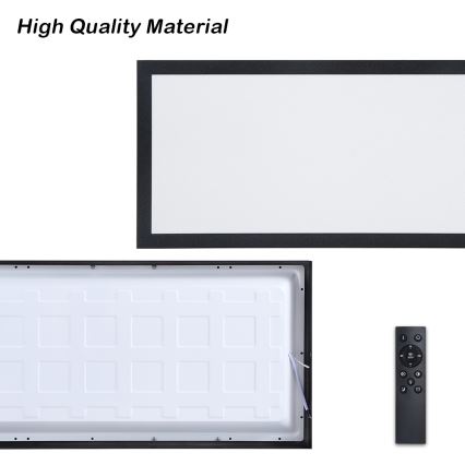 Brilagi - LED Prigušiva stropna svjetiljka za kupaonicu FRAME SMART LED/30W/230V 30x60 cm 3000-6000K  IP44 crna  + daljinski upravljač