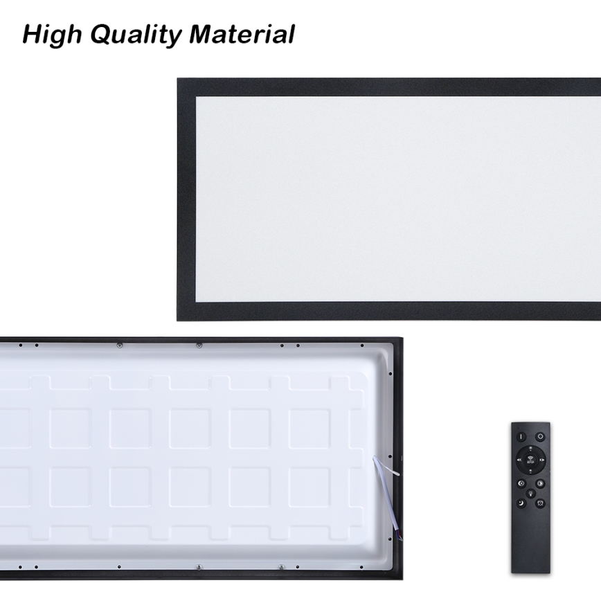 Brilagi - LED Prigušiva stropna svjetiljka za kupaonicu FRAME SMART LED/30W/230V 30x60 cm 3000-6000K  IP44 crna  + daljinski upravljač