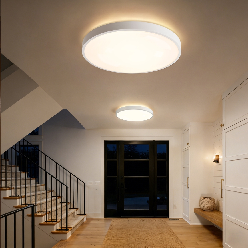 Brilagi - LED prigušiva stropna svjetiljka GLASS POOL DOUBLE LED/80W/230V 3000-6000K 60 cm bijela + daljinski upravljač