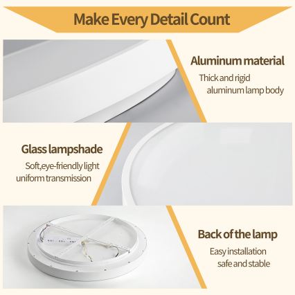 Brilagi - LED prigušiva stropna svjetiljka GLASS POOL DOUBLE LED/80W/230V 3000-6000K 60 cm bijela + daljinski upravljač