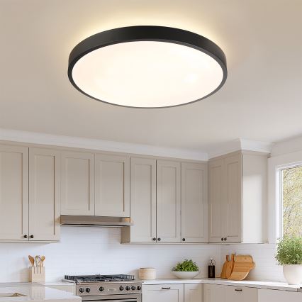 Brilagi - LED stropna svjetiljka s prigušivanjem GLASS POOL DOUBLE LED/80W/230V 3000-6000K 60 cm crna + daljinski upravljač