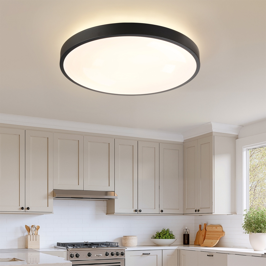 Brilagi - LED stropna svjetiljka s prigušivanjem GLASS POOL DOUBLE LED/80W/230V 3000-6000K 60 cm crna + daljinski upravljač