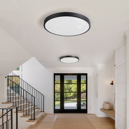 Brilagi - LED stropna svjetiljka s prigušivanjem GLASS POOL DOUBLE LED/80W/230V 3000-6000K 60 cm crna + daljinski upravljač