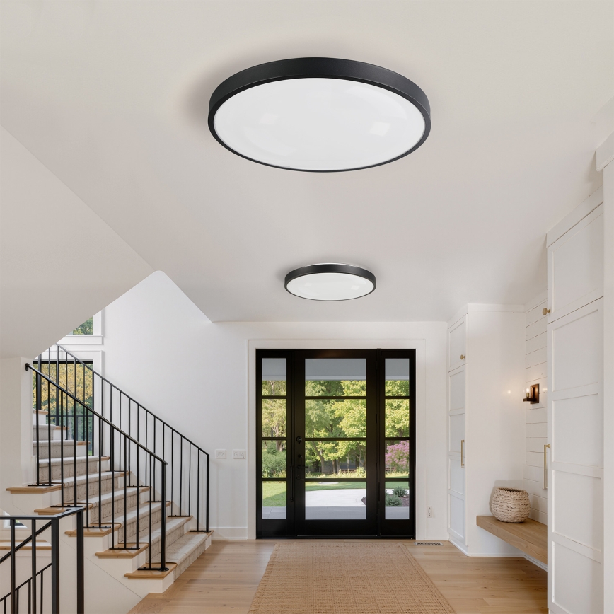 Brilagi - LED stropna svjetiljka s prigušivanjem GLASS POOL DOUBLE LED/80W/230V 3000-6000K 60 cm crna + daljinski upravljač