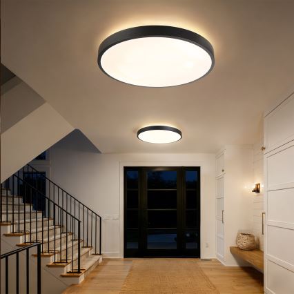 Brilagi - LED stropna svjetiljka s prigušivanjem GLASS POOL DOUBLE LED/80W/230V 3000-6000K 60 cm crna + daljinski upravljač