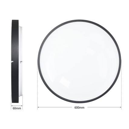 Brilagi - LED stropna svjetiljka s prigušivanjem GLASS POOL DOUBLE LED/80W/230V 3000-6000K 60 cm crna + daljinski upravljač