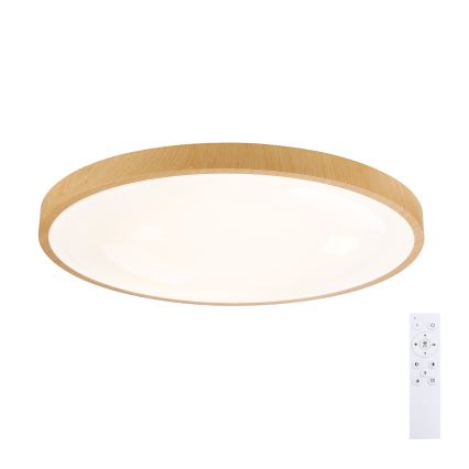 Brilagi - LED stropno svjetlo s mogućnošću prigušivanja GLASS POOL DOUBLE LED/80W/230V 3000-6000K 60 cm drveni dekor + daljinski upravljač
