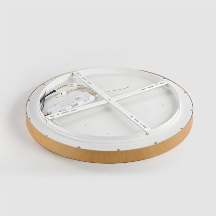 Brilagi - LED stropno svjetlo s mogućnošću prigušivanja GLASS POOL DOUBLE LED/80W/230V 3000-6000K 60 cm drveni dekor + daljinski upravljač