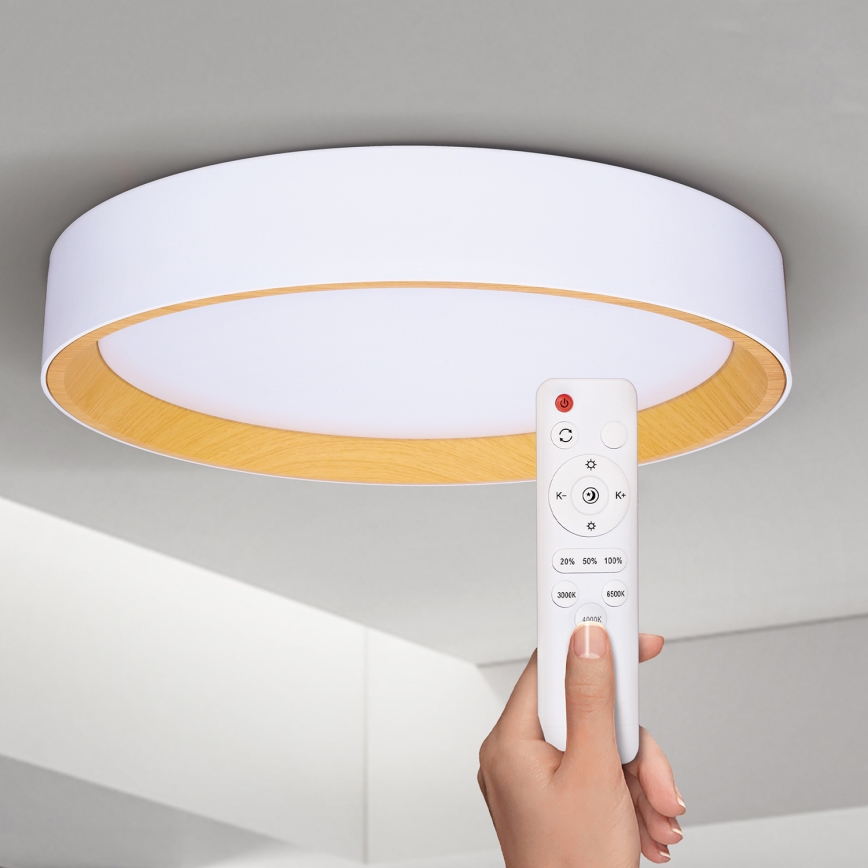 Brilagi - LED Prigušiva stropna svjetiljka LARIOS LED/48W/230V 3000-6500K ø 39 cm bijela + daljinski upravljač