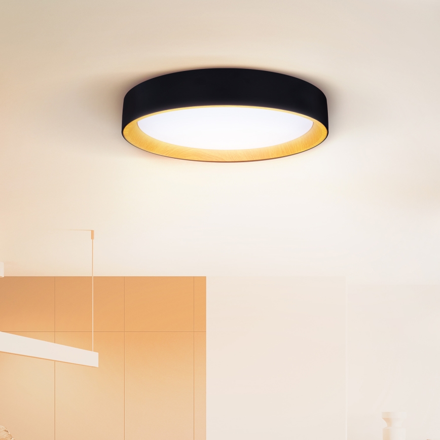 Brilagi - LED Prigušiva stropna svjetiljka LARIOS LED/60W/230V 3000-6500K ø 49 cm crna + daljinski upravljač