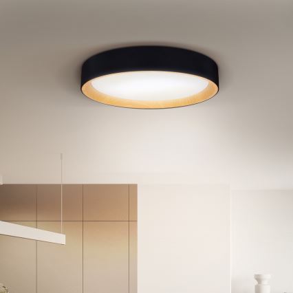 Brilagi - LED Prigušiva stropna svjetiljka LARIOS LED/60W/230V 3000-6500K ø 49 cm crna + daljinski upravljač