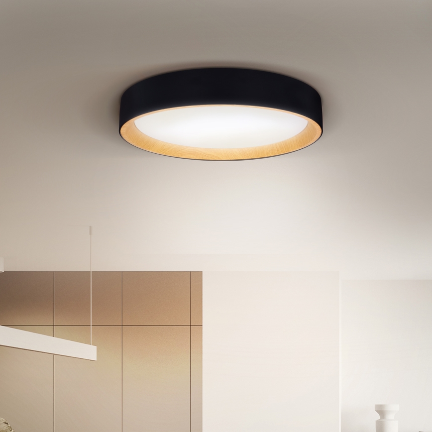 Brilagi - LED Prigušiva stropna svjetiljka LARIOS LED/60W/230V 3000-6500K ø 49 cm crna + daljinski upravljač
