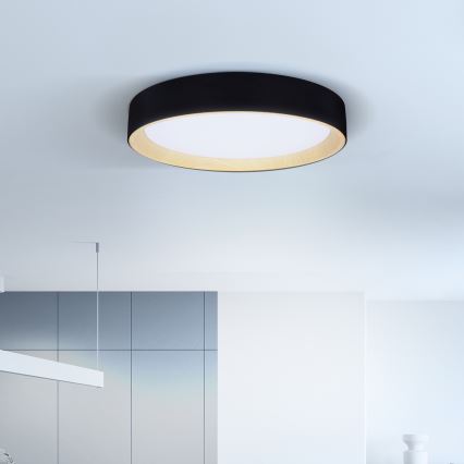 Brilagi - LED Prigušiva stropna svjetiljka LARIOS LED/60W/230V 3000-6500K ø 49 cm crna + daljinski upravljač