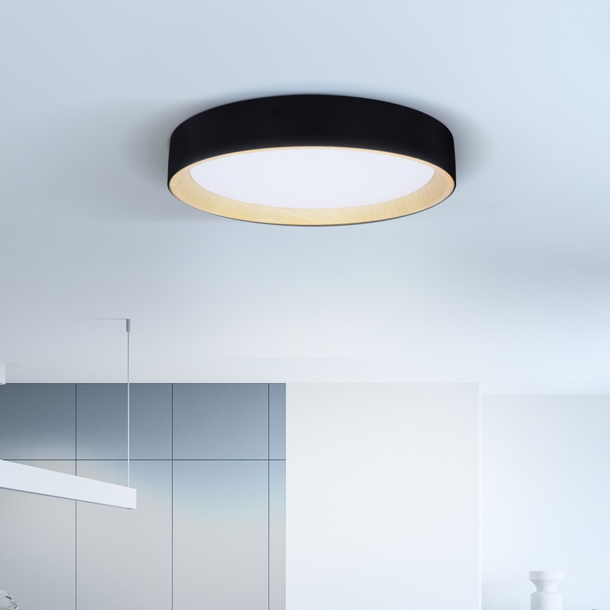 Brilagi - LED Prigušiva stropna svjetiljka LARIOS LED/60W/230V 3000-6500K ø 49 cm crna + daljinski upravljač