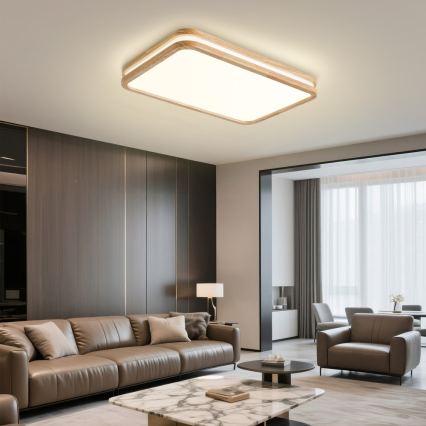 Brilagi - LED stropno svjetlo s mogućnošću prigušivanja MOLINA SQUARE LED/54W/230V 3000-6000K hrast 60x40 cm + daljinski upravljač