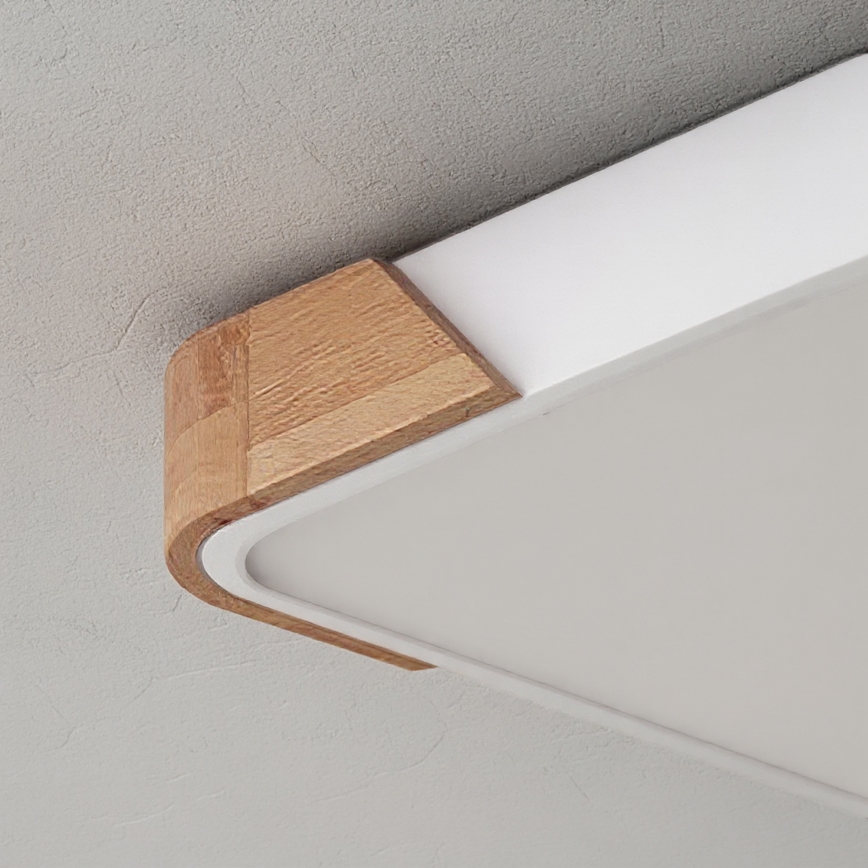 Brilagi - LED prigušivo stropno svjetlo PILANA LED/48W/230V 3000-6500K hrast/bijela 42x42 cm + daljinski upravljač