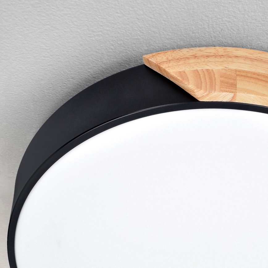 Brilagi - LED Prigušivo stropno svjetlo PILANA LED/60W/230V 3000-6500K hrast/crna Ø 58,5 cm + s daljinskim upravljačem