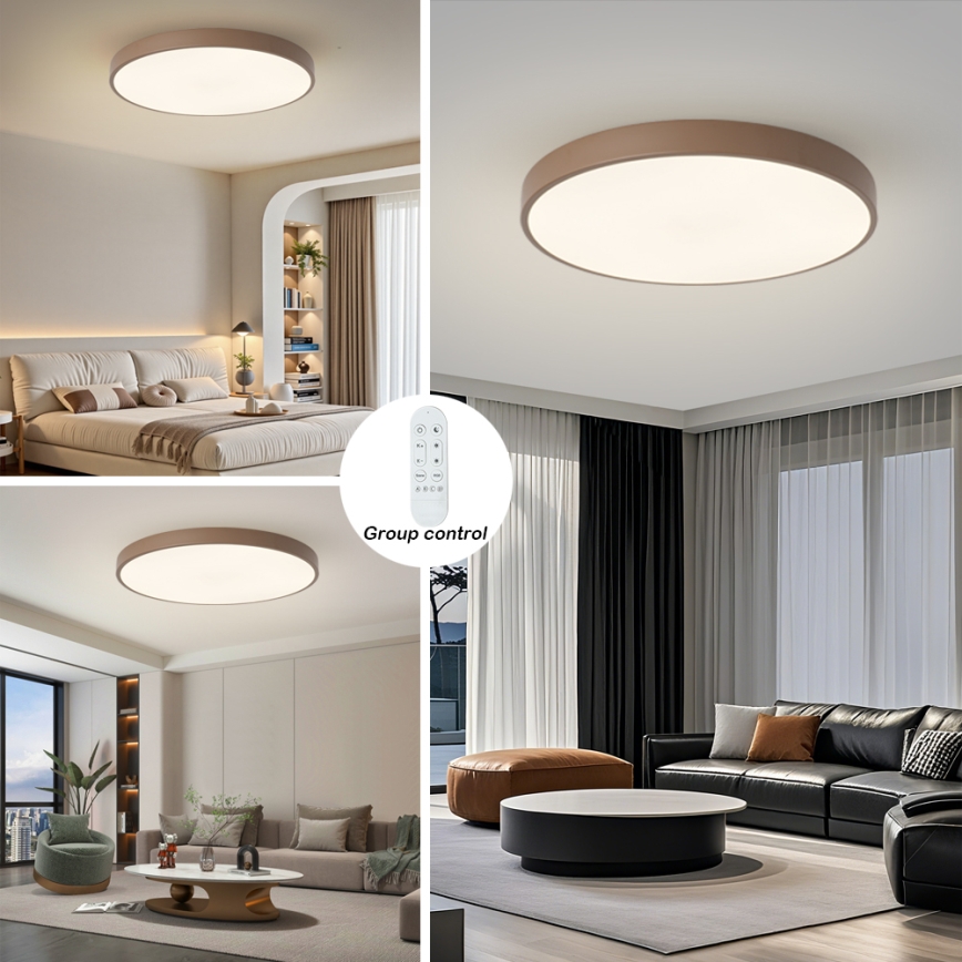 Brilagi - LED prigušivo svjetlo POOL SMART LED/100W/230V Ø 80 cm Wi-Fi Tuya + daljinski upravljač smeđa