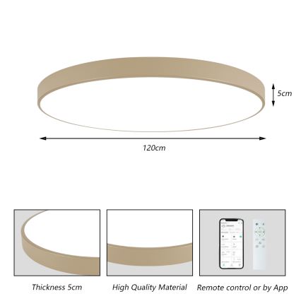 Brilagi - LED stropno svjetlo s mogućnošću prigušivanja POOL SMART LED/180W/230V 3000-6000K 120 cm bež Wi-Fi Tuya + daljinski upravljač