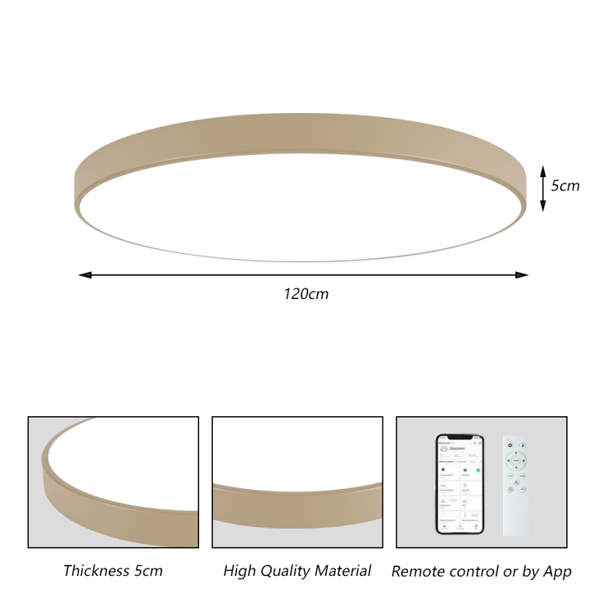 Brilagi - LED stropno svjetlo s mogućnošću prigušivanja POOL SMART LED/180W/230V 3000-6000K 120 cm bež Wi-Fi Tuya + daljinski upravljač