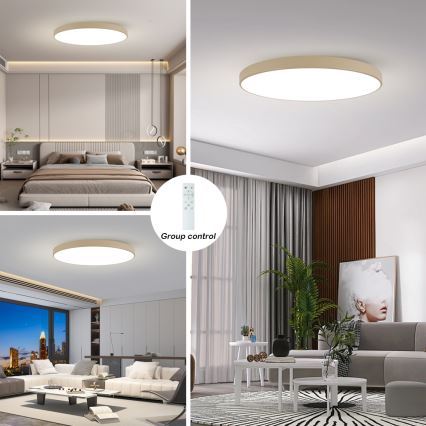 Brilagi - LED stropno svjetlo s mogućnošću prigušivanja POOL SMART LED/180W/230V 3000-6000K 120 cm u bež boji Wi-Fi Tuya + daljinski upravljač
