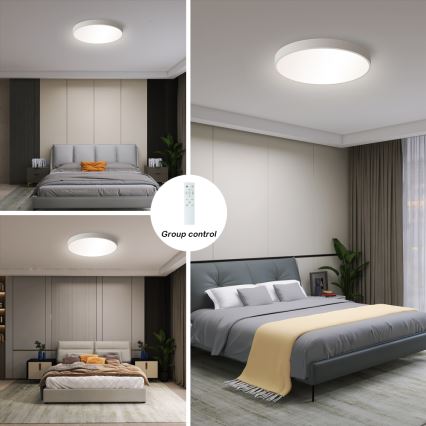 Brilagi - LED stropna svjetiljka POOL SMART s mogućnošću prigušivanja LED/48W/230V 40 cm 3000-6000K Wi-Fi Tuya + s daljinskim upravljačem bijela