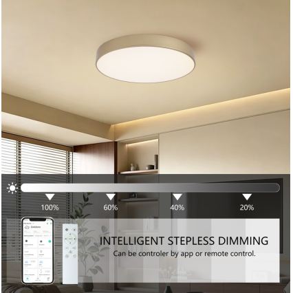 Brilagi - LED prigušiva stropna svjetiljka POOL SMART LED/60W/230V 3000-6000K Ø 50 cm Wi-Fi Tuya zlatna + daljinski upravljač