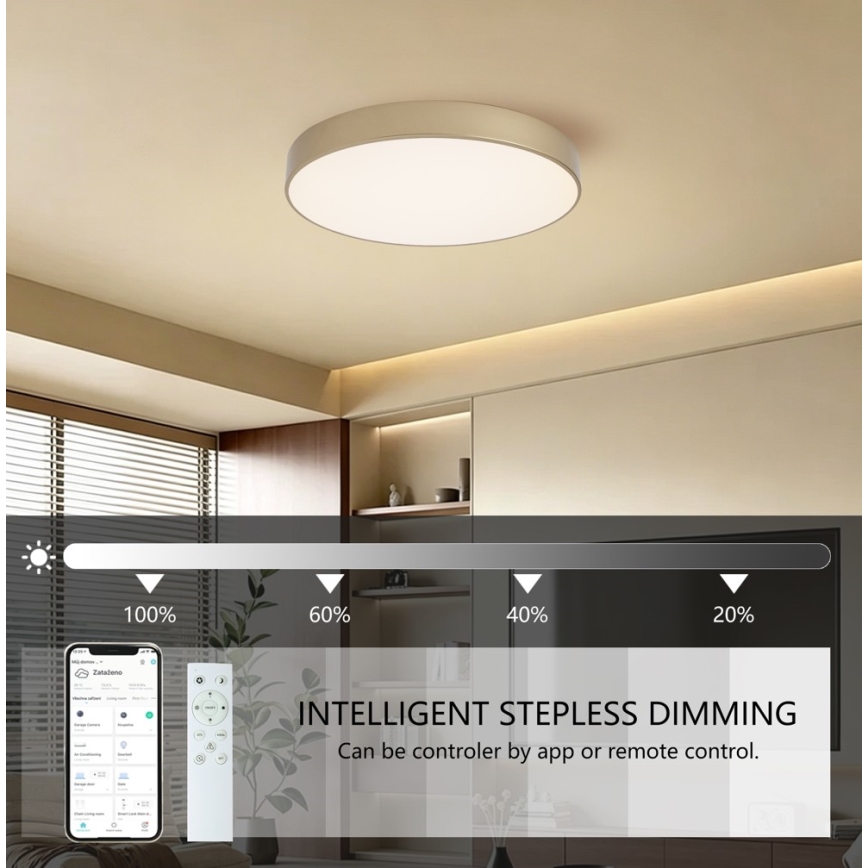 Brilagi - LED prigušiva stropna svjetiljka POOL SMART LED/60W/230V 3000-6000K Ø 50 cm Wi-Fi Tuya zlatna + daljinski upravljač