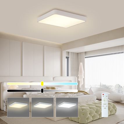 Brilagi - LED Prigušiva stropna svjetiljka POOL SQUARE LED/36W/230V 3000-6000K 40x40 cm bijela + daljinski upravljač