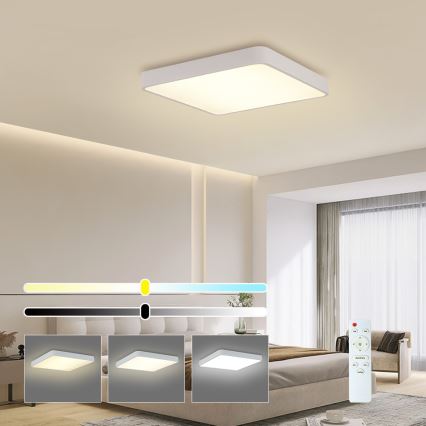 Brilagi - LED Prigušiva stropna svjetiljka POOL SQUARE LED/48W/230V 3000-6000K 50x50 cm bijela + daljinski upravljač