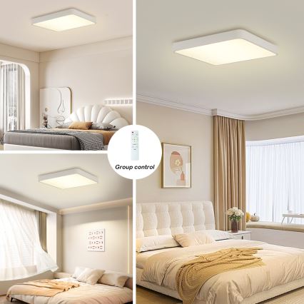 Brilagi - LED Prigušiva stropna svjetiljka POOL SQUARE LED/48W/230V 3000-6000K 50x50 cm bijela + daljinski upravljač