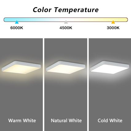 Brilagi - LED Prigušiva stropna svjetiljka POOL SQUARE LED/48W/230V 3000-6000K 50x50 cm bijela + daljinski upravljač