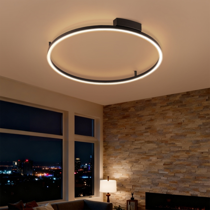 Brilagi - LED prigušiva stropna svjetiljka PORTOFINO LED/60W/230V 3000-6000K Ø 80 cm crna + daljinski upravljač