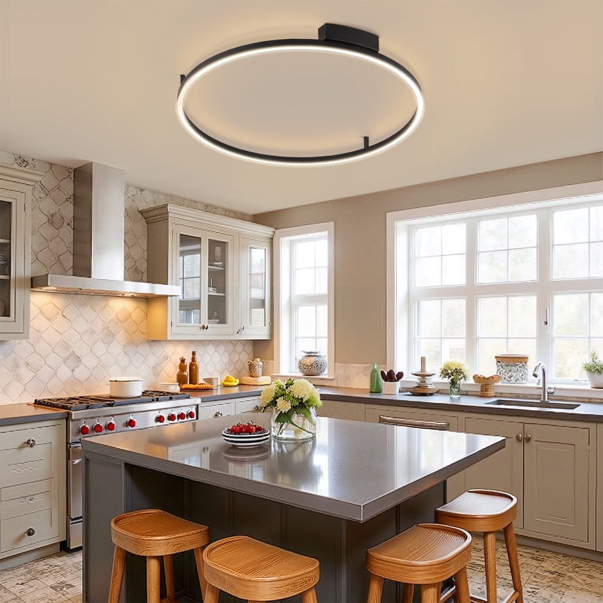 Brilagi - LED prigušiva stropna svjetiljka PORTOFINO LED/60W/230V 3000-6000K Ø 80 cm crna + daljinski upravljač