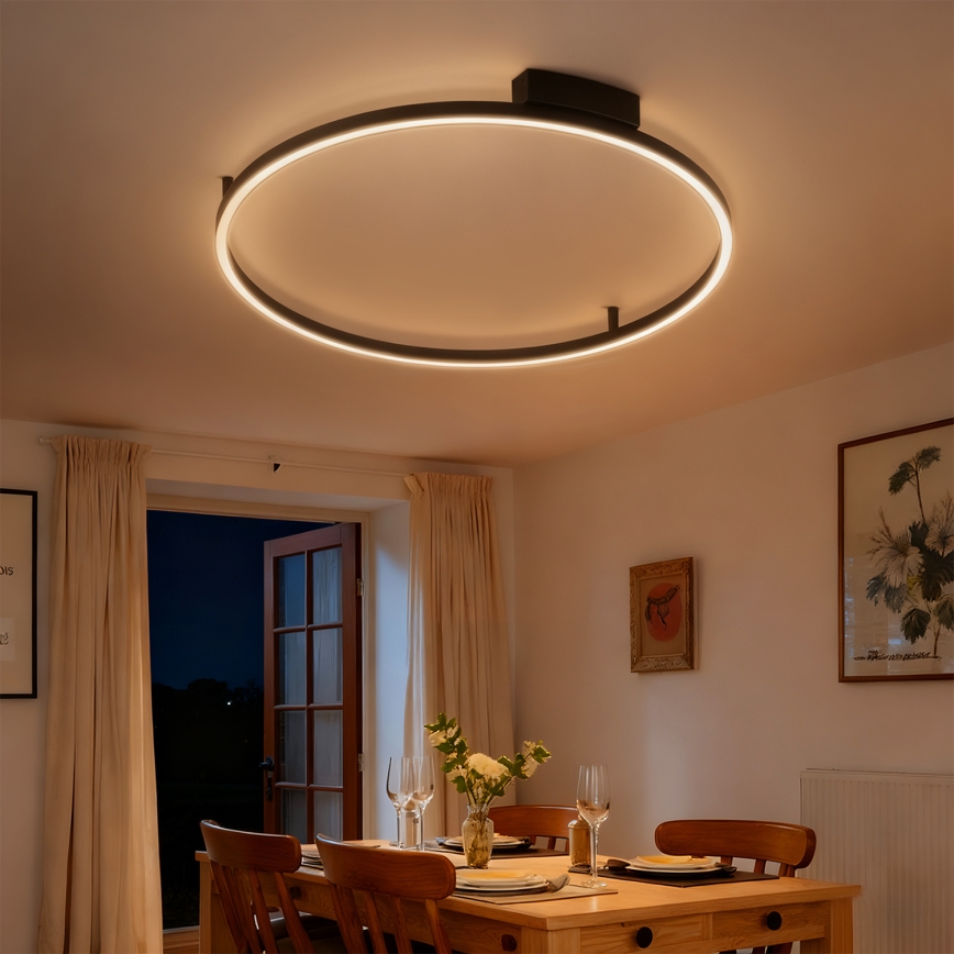 Brilagi - LED prigušiva stropna svjetiljka PORTOFINO LED/60W/230V 3000-6000K Ø 80 cm crna + daljinski upravljač