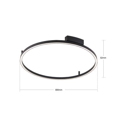 Brilagi - LED prigušiva stropna svjetiljka PORTOFINO LED/60W/230V 3000-6000K Ø 80 cm crna + daljinski upravljač