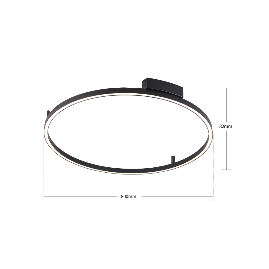 Brilagi - LED prigušiva stropna svjetiljka PORTOFINO LED/60W/230V 3000-6000K Ø 80 cm crna + daljinski upravljač
