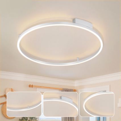 Brilagi - LED stropna svjetiljka PORTOFINO s možností prigušivanja LED/60W/230V 3000-6000K Ø 80 cm srebrna + daljinski upravljač