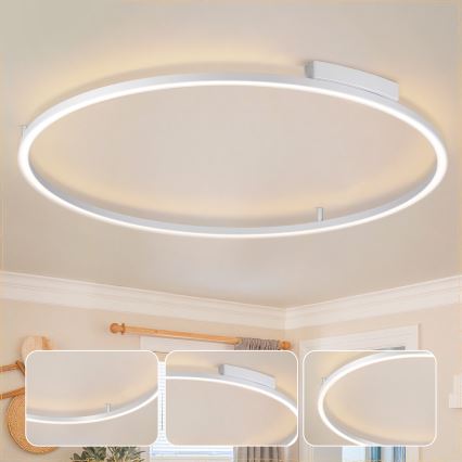 Brilagi - LED stropna svjetiljka s prigušivanjem PORTOFINO LED/85W/230V 3000-6000K pr. 120 cm srebrna + daljinski upravljač