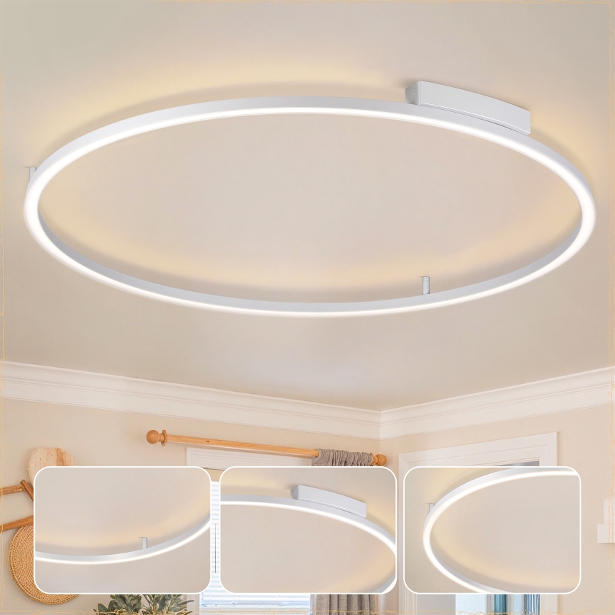Brilagi - LED stropna svjetiljka s prigušivanjem PORTOFINO LED/85W/230V 3000-6000K pr. 120 cm srebrna + daljinski upravljač