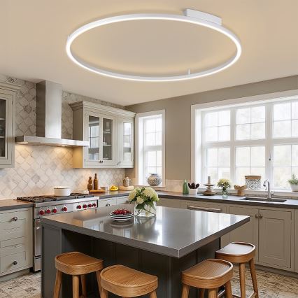 Brilagi - LED stropna svjetiljka s prigušivanjem PORTOFINO LED/85W/230V 3000-6000K pr. 120 cm srebrna + daljinski upravljač