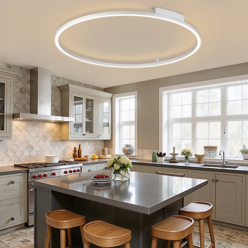 Brilagi - LED stropna svjetiljka s prigušivanjem PORTOFINO LED/85W/230V 3000-6000K pr. 120 cm srebrna + daljinski upravljač